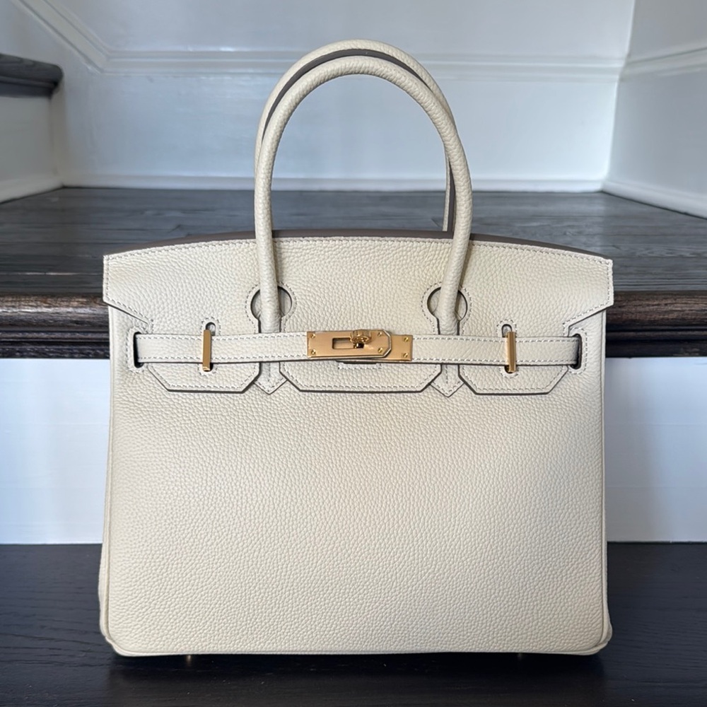 30CM Classic Togo Top Handle Satchel Bag - Vanilla Cream - Picture 4 of 12